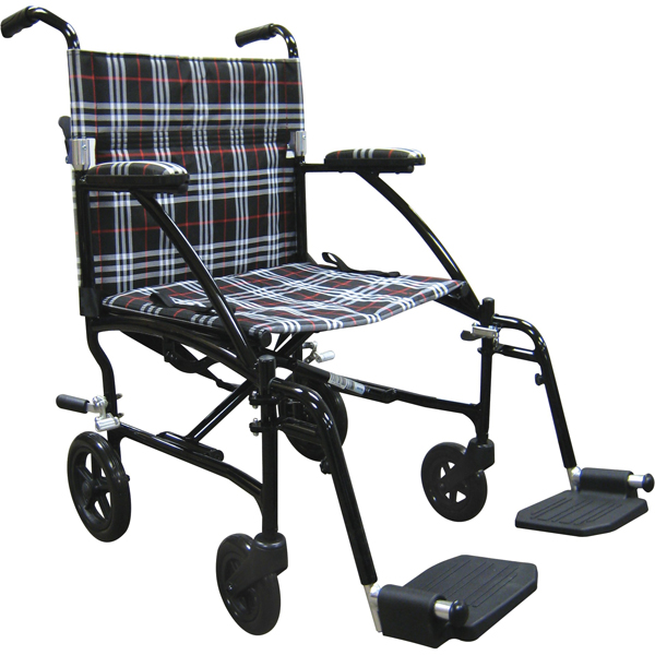 Fly Lite Ultra Lightweight Transport Wheelchair - 19 Inch Black - Click Image to Close